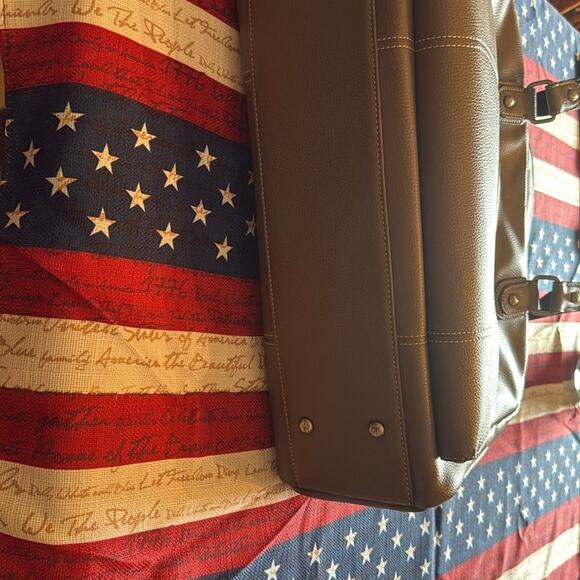 Taupe Laptop Bag with Sophisticated Design - Picture 6 of 16